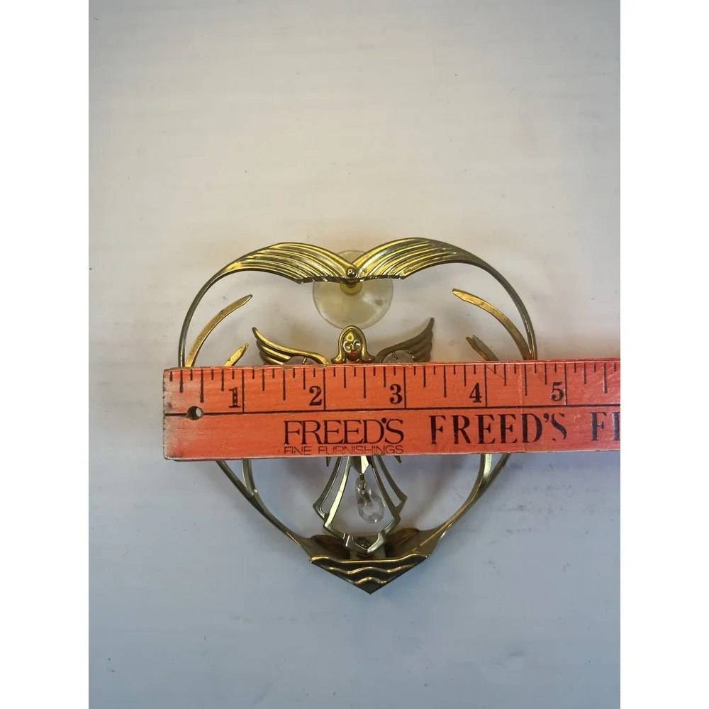 Vintage Gold Plated Angel Heart Holding a Star Suncatcher 1996 Mascot‎ Suction